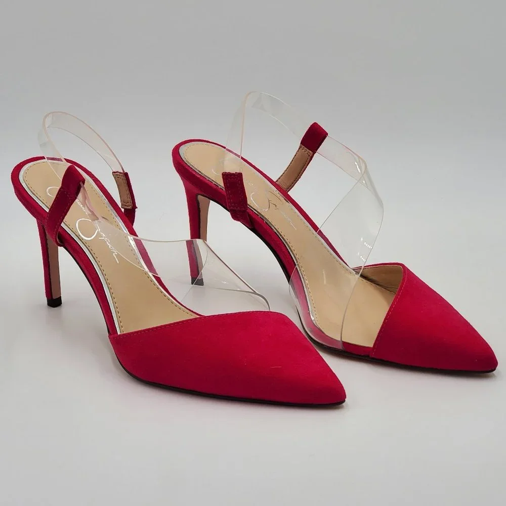 Jessica Simpson Magenta Sling Back Heels - Picture 3 of 17